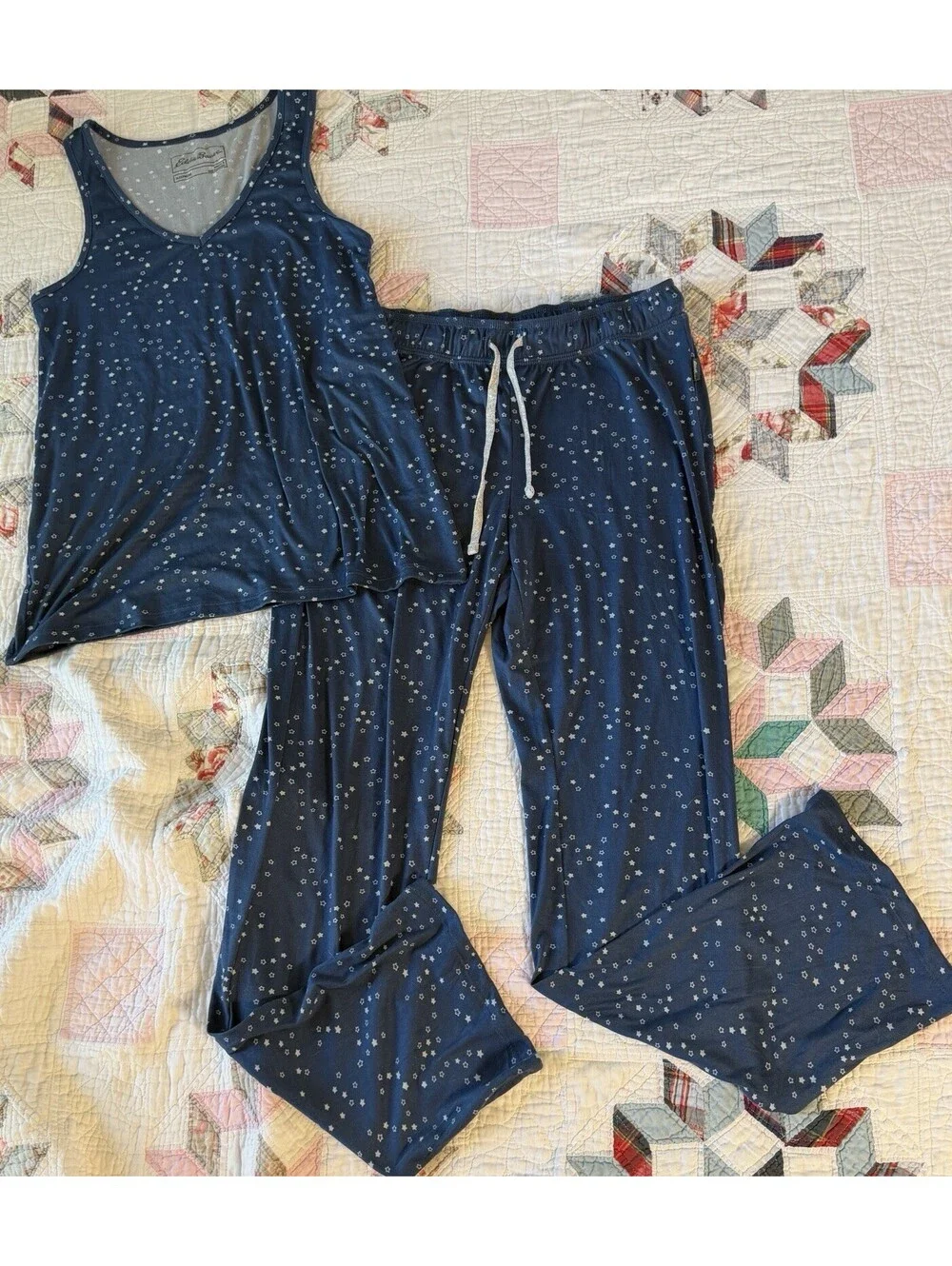 NWTS Eddie Bauer 2 Pc Constellation Star Print Pajama Set Buttery Soft Small
